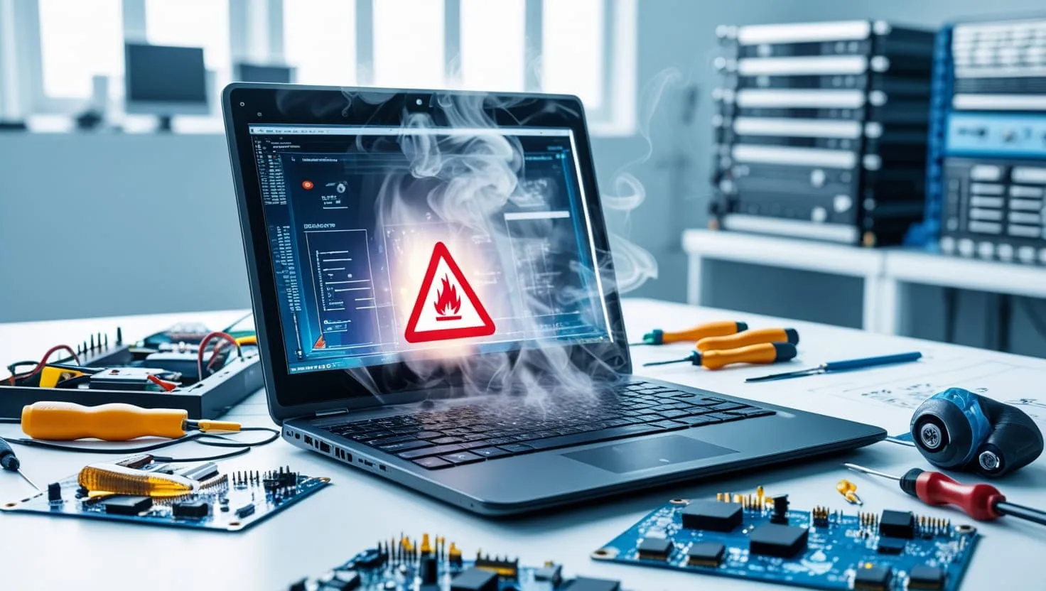 Ноутбук перегрівся. Димить